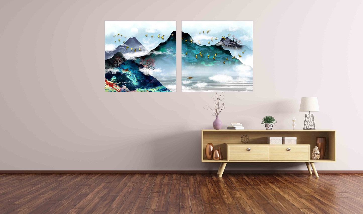 Smoky mountains wall art Blue ridge mountains wall art 3 panel canvas Outdoors mountains Rocks and mountains Canvas painting Home wall decor