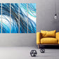 Large abstract painting blue and gold Abstract colorful painting large Expressionist painting 3 piece frame canvas Home wall decor