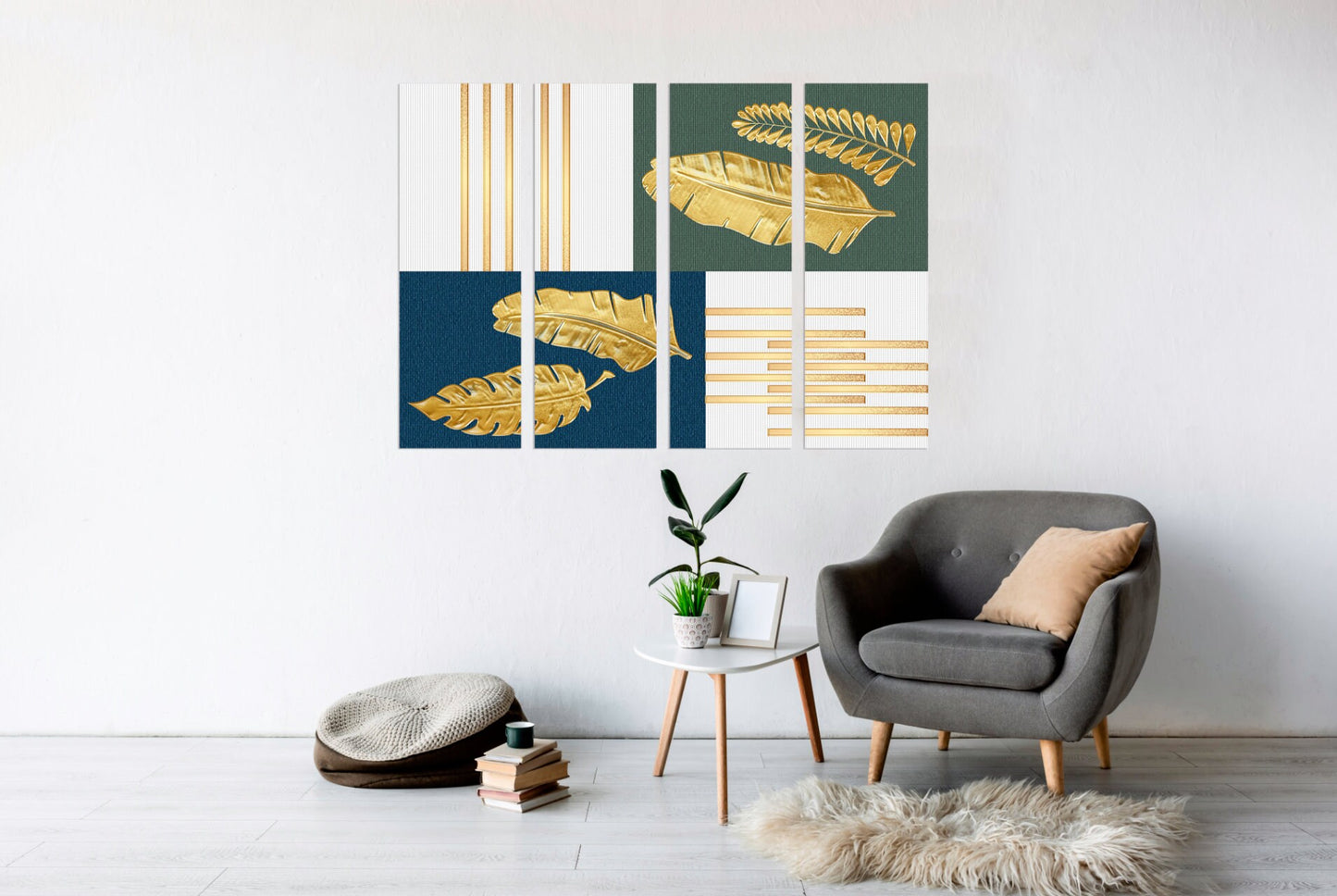 Herb prints wall art Dried palm leaves Abstract wall art Home wall decor Modern abstract art 3 piece wall art Feathers of style