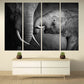 Elephants decor Pair of elephants African canvas art Black and white art Multi panel extra large canvas art painting Home wall decor