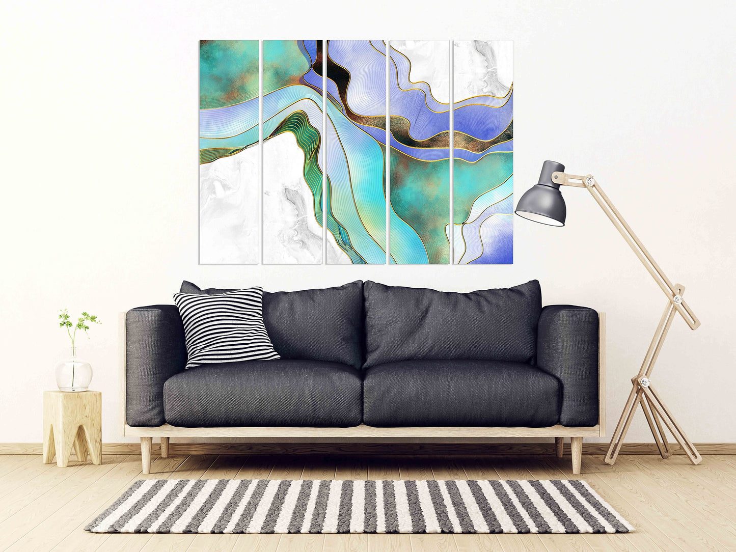 Abstract canvas wall art painting Picture frames extra large multi panel wall art Abstract print wall decor calm horizontal art