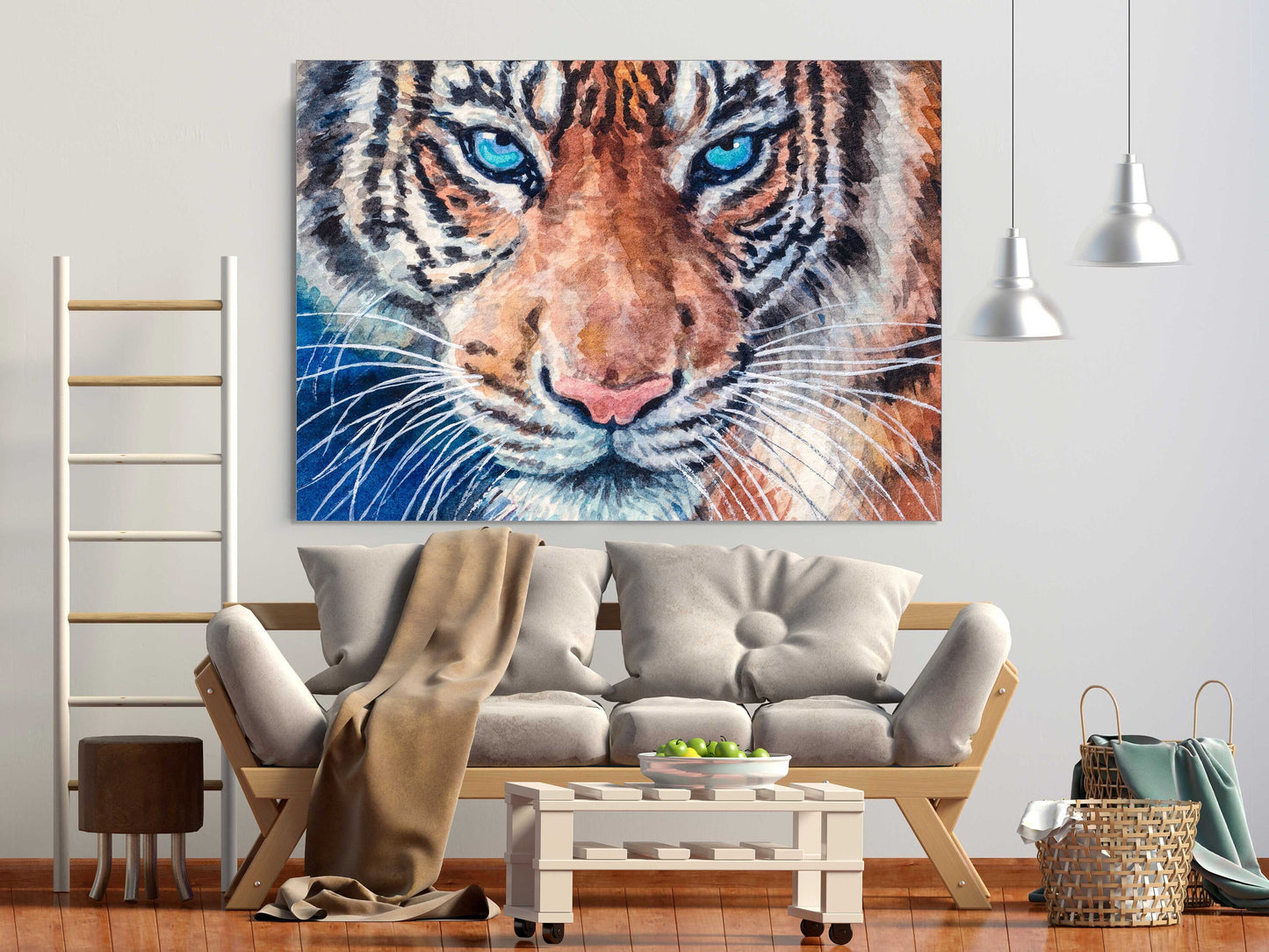 Tiger wall art print Trendy room wall decor framed canvas painting Сontemporary wild animal for bedroom living room kitchen wall art