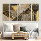 Multi panel canvas Abstract painting Black and gold canvas Trendy Abstract wall art print room wall decor Extra large wall art