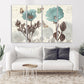 Botanical print canvas set Boho wall art Flowers painting wide Bathroom wall decor housewarming gift