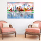 Bright city wall art oil painting canvas print Large wall decor living room modern