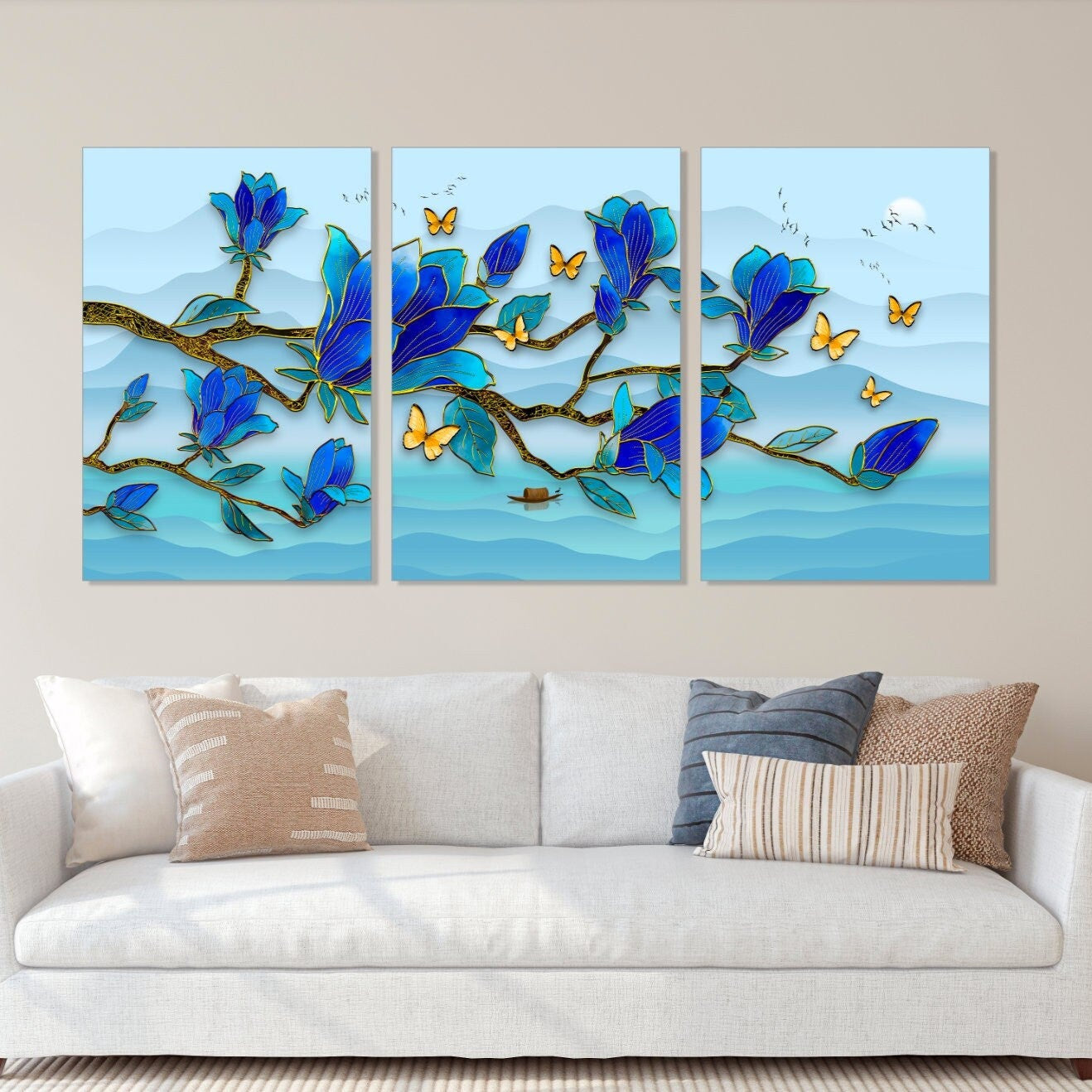 Minimalist magnolia print canvas, magnolia painting, flowers wall art, botanical framed canvas paintings, floral canvas extra large wall art