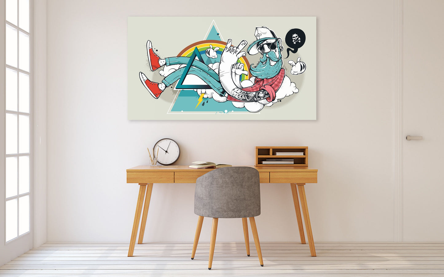 Abstract graffiti hipster wall art, pop culture gift, canvas wall art funny  Extra large wall art