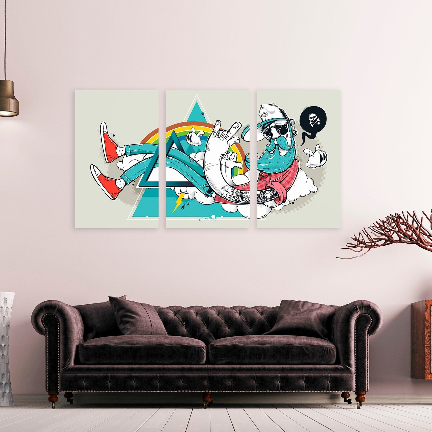 Abstract graffiti hipster wall art, pop culture gift, canvas wall art funny  Extra large wall art