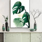 Three piece plant wall prints in floating frame, modern minimalist framed botanical artwork, original green printable set of 3 canvas arts