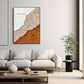 Abstract oil painting print, large conceptual wall art, floating frame artwork, printable orange gray canvas print, bedroom canvas wall art