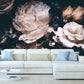 Dark floral wallpaper Floral wallpaper Peel and stick wallpaper Flowers wallpaper Peonies wall art Botanical removable wallpaper