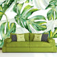 Monstera peel and stick wallpaper Tropical wallpaper Leaf Removable wallpaper Textured wallpaper vinyl wallpaper modern wallpaper