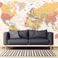 World map mural Removable wallpaper Textured wallpaper fabric wallpaper vinyl wallpaper modern wallpaper wall print art detailed world map