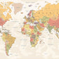 World map mural Removable wallpaper Textured wallpaper fabric wallpaper vinyl wallpaper modern wallpaper wall print art detailed world map