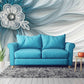 Blue removable wallpaper Flowers wallpaper Floral Peel and stick wallpaper Textured wallpaper adhesive wallpaper Botanical wallpaper