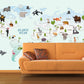 Animal world map World map mural Removable wallpaper Textured wallpaper nursery wallpaper vinyl wallpaper modern wallpaper wall print art