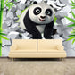 Panda wall art kids Animal Removable Textured wallpaper nursery wall mural vinyl modern wallpaper wall print art