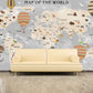 Animal world map World map mural Removable wallpaper Textured wallpaper nursery wallpaper vinyl wallpaper modern wallpaper wall print art