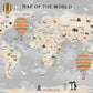 Animal world map World map mural Removable wallpaper Textured wallpaper nursery wallpaper vinyl wallpaper modern wallpaper wall print art