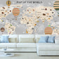 Animal world map World map mural Removable wallpaper Textured wallpaper nursery wallpaper vinyl wallpaper modern wallpaper wall print art