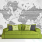 World map mural Removable wallpaper Textured wallpaper fabric wallpaper vinyl wallpaper modern wallpaper wall print art detailed world map