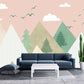 Nursery girl wallpaper Blush wallpaper Removable wallpaper Nature tapestry nursery wallpaper mountains wall art Wall mural photography