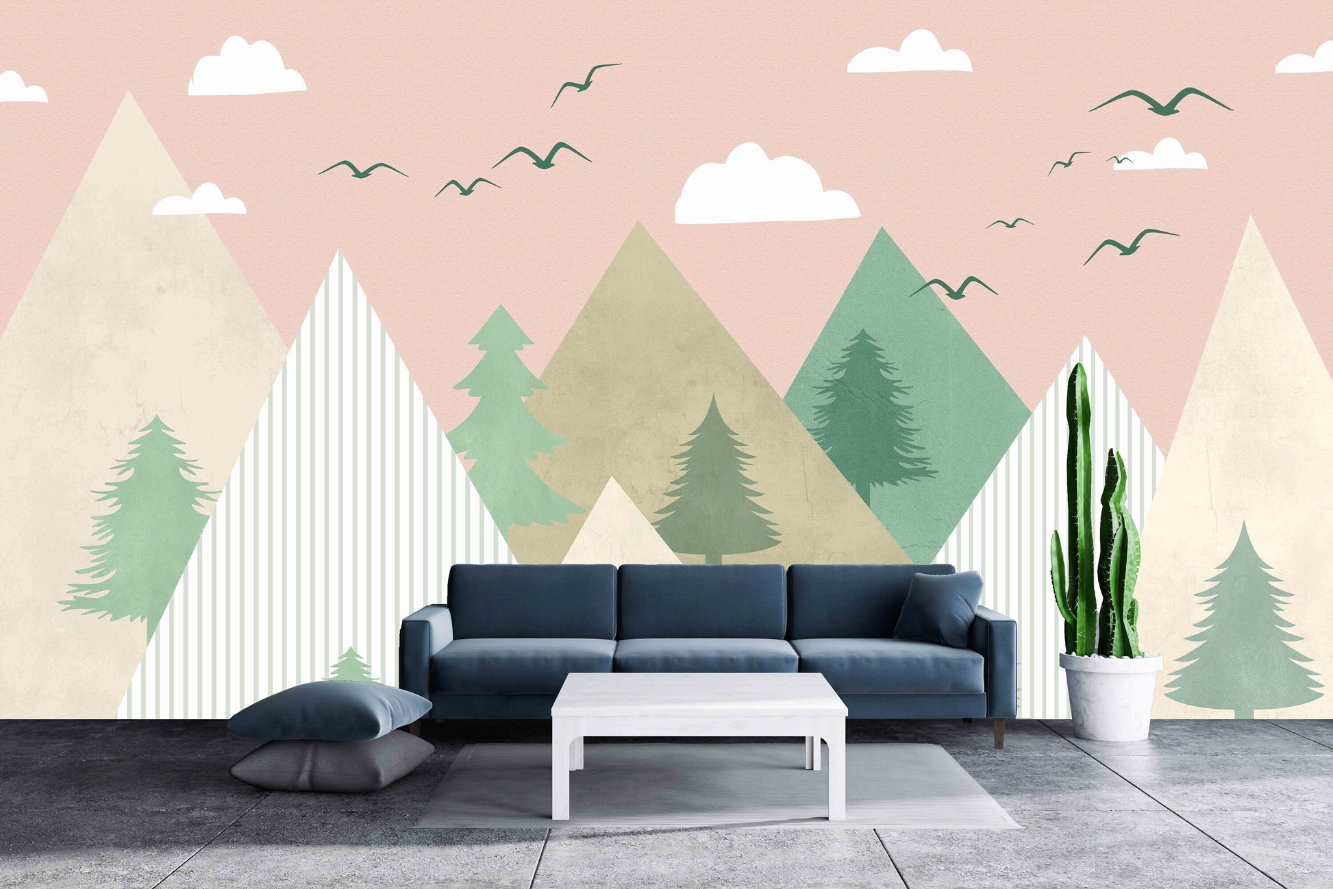 Nursery girl wallpaper Blush wallpaper Removable wallpaper Nature tapestry nursery wallpaper mountains wall art Wall mural photography