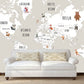 Animal world map World map mural Removable wallpaper Textured wallpaper nursery wallpaper vinyl wallpaper modern wallpaper wall print art