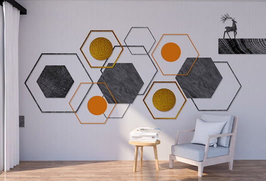 Geometric wallpaper 3d wall mural Abstract wallpaper Peel and stick wallpaper Photo wallpaper Black and white art removable wallpaper