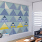 Blue wallpaper peel and stick Blue removable wallpaper Geometric wallpaper Geometric wall decal Abstract wallpaper Blue and yellow wallpaper