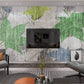 Abstract wallpaper Leaf wall decal Minimalist wall decor Peel and stick wall mural kitchen removable art deco wallpaper wall covering