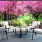 Fairy garden landscape wall mural Japanese cherry blossom tree stickers peel and stick wallpaper Nature wall decoration