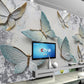 Butterfly wall stickers 3d stereoscopic wallpaper peel and stick Minimalist wall decor Modern wall mural bedroom removable wall covering