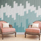 Geometric Wallpaper Blue Removable Wallpaper Sticker Art Peel and stick Self adhesive mural Wall mural prints