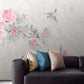 Peel and stick Home wall decor Sakura blossoms Botanical removable Japanese wall art Wallpaper with birds and flowers