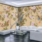 Chinoiserie painted silk Sakura blossoms Botanical removable Japanese wall art Flowers wall mural prints Peel & stick Art deco wallpaper