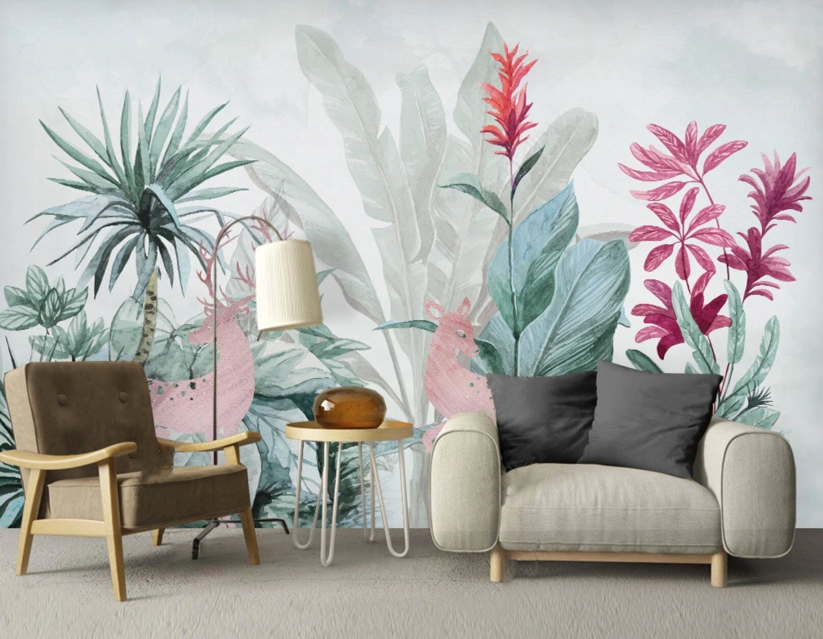 Tropical art Peel and stick wallpaper Herb prints wall art Self adhesive mural Home wall decor wall mural prints exotic wallpaper