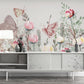 Peel and stick Flower wall backdrop Peony wallpaper Botanical removable Home wall decor Murals for girls Wall stickers butterflies
