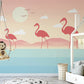 Exotic wall mural Tropical peel stick nursery wallpaper removable Modern wallpaper peel and stick pink Wall decoration
