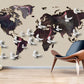 World map mural Peel and stick wallpaper, Removable wallpaper modern vinyl wallpaper World map canvas 3d wall mural World map wall decal