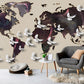 World map mural Peel and stick wallpaper, Removable wallpaper modern vinyl wallpaper World map canvas 3d wall mural World map wall decal