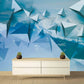 Blue abstract wallpaper peel and stick wall mural, photo wallpaper kitchen removable geometric wallpaper 3d wall mural prints wall covering