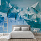 Blue abstract wallpaper peel and stick wall mural, photo wallpaper kitchen removable geometric wallpaper 3d wall mural prints wall covering