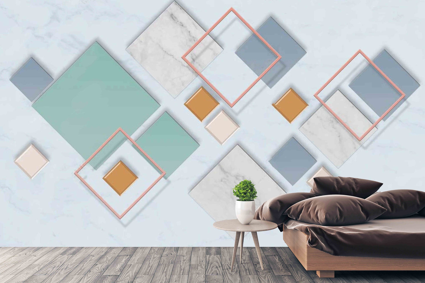 Geometric peel and stick wallpaper mural abstract, marble wallpaper, giant wall mural for living room, bedroom, kitchen.