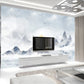 Smoky mountains wallpaper, abstract marble wallpaper peel and stick wall mural, gray mountain wall decal