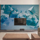 Blue abstract wallpaper peel and stick wall mural, photo wallpaper kitchen removable geometric wallpaper 3d wall mural prints wall covering