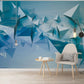 Blue abstract wallpaper peel and stick wall mural, photo wallpaper kitchen removable geometric wallpaper 3d wall mural prints wall covering