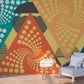 Geometric colorful photo wallpaper peel and stick wall mural art deco abstract scandinavian wall mural