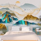 Mountains wallpaper peel and stick wall mural, mountain wall sticker nature wall covering removable, self adhesive