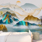 Mountains wallpaper peel and stick wall mural, mountain wall sticker nature wall covering removable, self adhesive